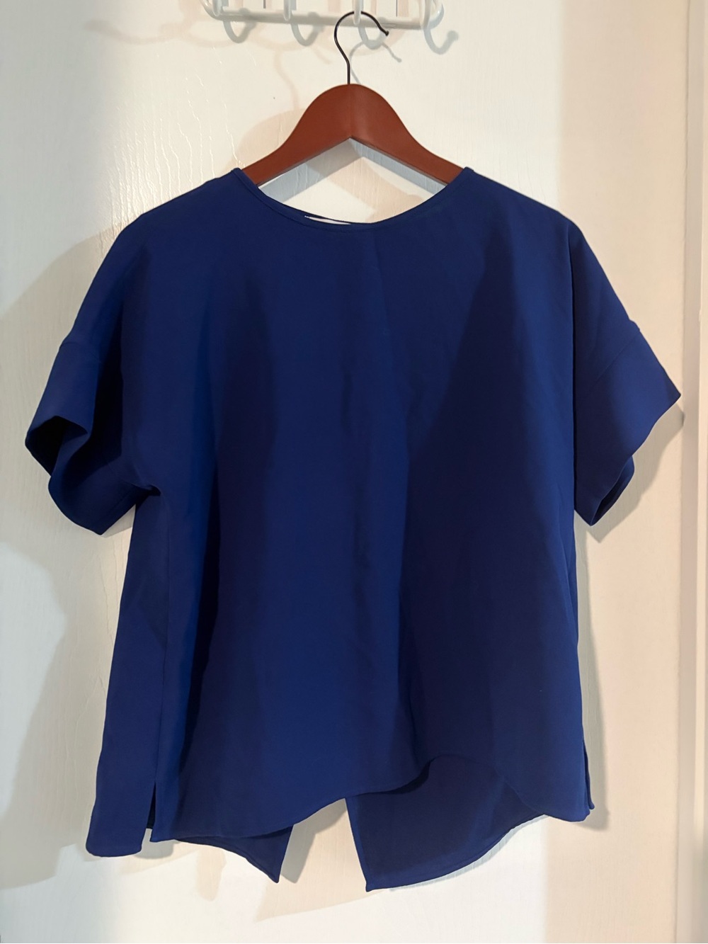 Gerard Darel Royal Blue Short-Sleeve Relaxed Blouse